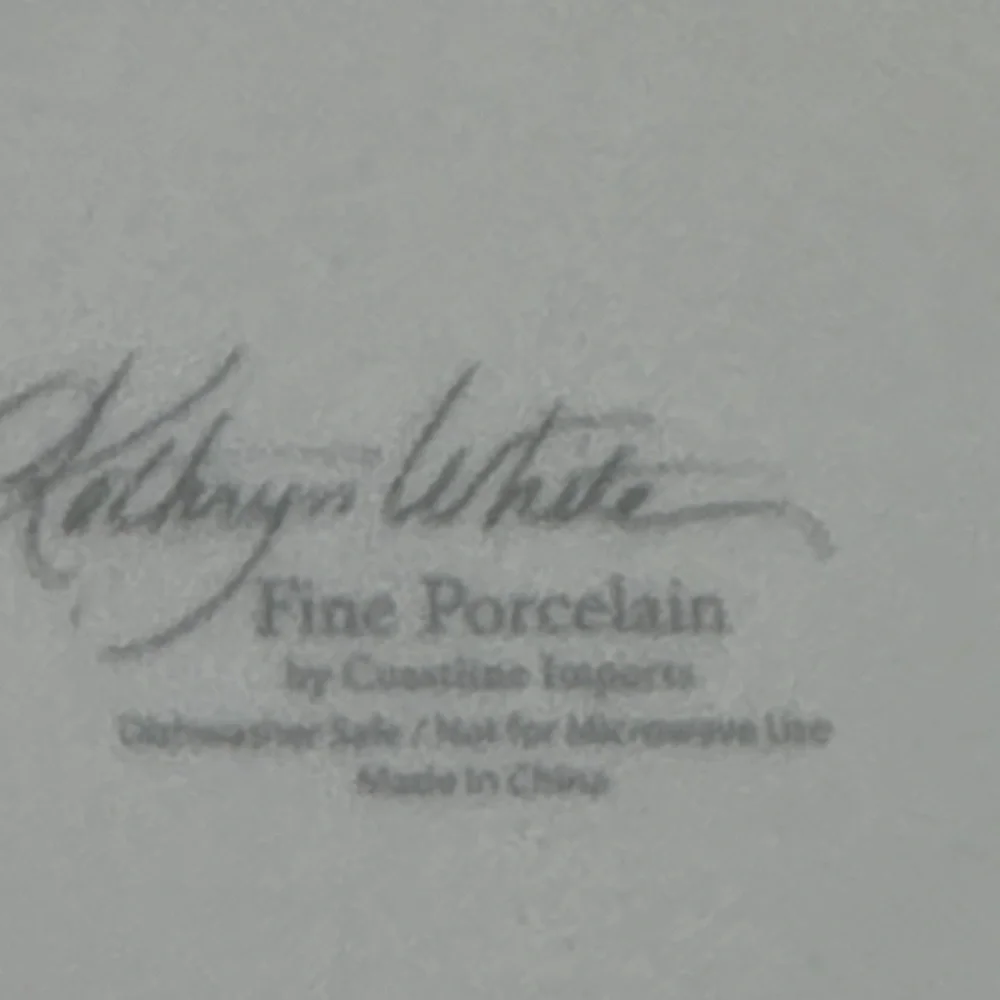 Kathryn White Fine Porcelain bunny happy trails Easter Plate set of 4